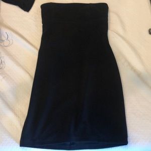 Ladies black strapless dress